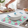 thumbnail image 2 of Pioneer Flower Floral Print Pattern Kitchen Dish Drying Mat 1 Pack, Ultra Absorbent Microfiber Drainer Mat, 16"x18", 2 of 6