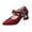 Burgundy, variant on Women'S Rhinestone Butterfly Pointed Toeer High Heel Shoes Plus Size Patent Leather Comfortable For Spring Summer Work Party Burgundy