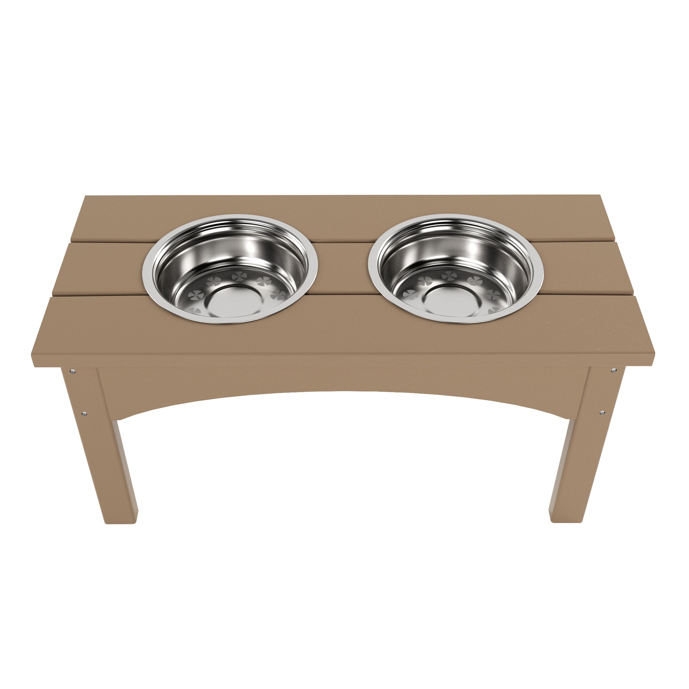 WestinTrends Elevated Modern Pet Stand Feeder for Cats & Dogs Puppy, Removable stainless steel bowls, UV and Weather Resistant