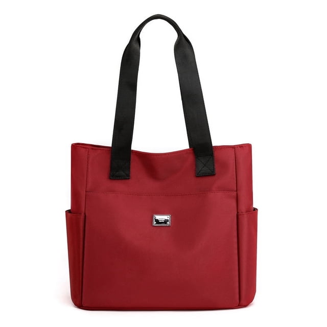 Bolso de hombro sencillo para mujer, bolso de tela para mamá, de gran capacidad, con múltiples bolsillos y fácil de combinar