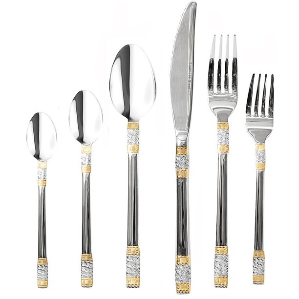Venezia Collection 75Piece Fine Flatware Set, Silverware Cutlery