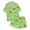 Green, variant on Luvoko Tween Pajamas Casual Bow Tie Printed Pajamas For Girls New Baby Girl Letter Clothe Baby Wrap Girl Crop Top Sweatshirt Set Girl Baby Gown Baby Girl Hat Headband Set Romper Cute Sweatsuit Baby
