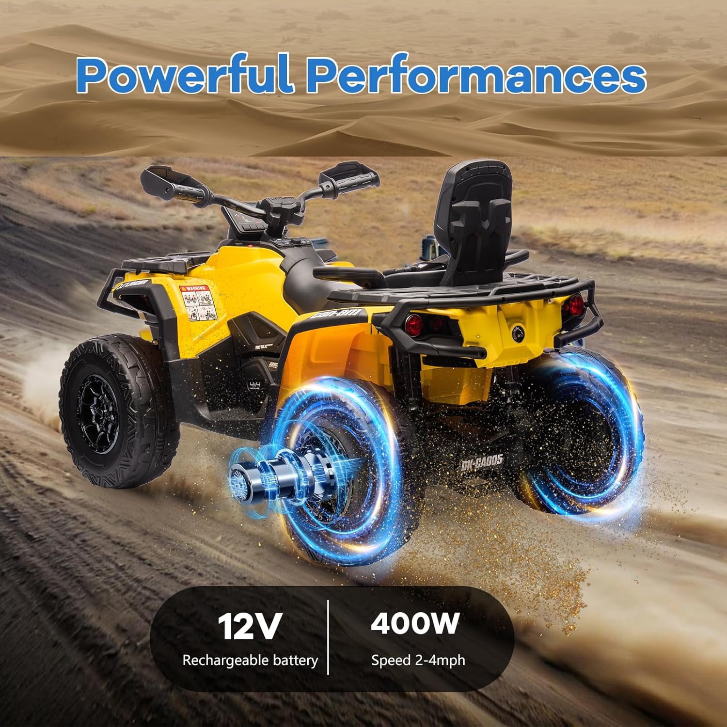 EastVita 2 Seater Ride On ATV for Kids, 12V Ride on Toy Car with Remote Control, 2WD Power, Music, 4 Wheeler Electric Car Battery Powered