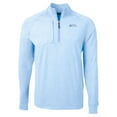 thumbnail image 2 of Men's Cutter & Buck  Powder Blue Seattle Seahawks Raglan Adapt Eco Knit Heather Quarter-Zip Top, 2 of 3