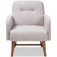 thumbnail image 3 of Baxton Studio Perrine Chaise Longue Rembourrée Moderne en Greyish Beige, 3 of 9