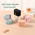 thumbnail image 6 of Mini PU Leather Travel Jewelry Box, Wedding Ring Boxes for Ceremony, Portable Ring Earring Storage Case, Small Snap Closure Jewelry Organizer, Soft Tiny Travel Jewelry Holder 1Pcs, 6 of 9
