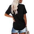 thumbnail image 4 of T-shirts pour Femmes Manches Courtes Hauts d'Été T-Shirts Unis Basiques P-2TG, 4 of 5