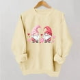 thumbnail image 2 of Womens Valentine's Day Sweatshirt Cute Gnome Graphic Oversized Crewneck Shirt Soft Lightweight Casual Gift for Her Beige,Size L, 2 of 6