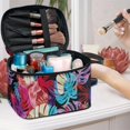 thumbnail image 5 of HELLHERO Tropical Leaf Burst Makeup Brush Organizer Large Capacity Handle Cosmetic Toiletry Bags Sister, 5 of 6