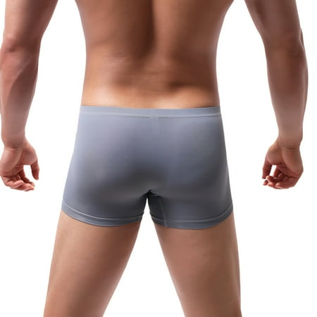 

Panties For Men Underpants Pure Color Breathable Patchwork Ice-Silk Underwear