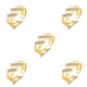 thumbnail image 3 of Guardurnaity Anillo abierto de cristal elegante estética mano fiesta joyería aniversario Oficina madre regalo disfraz accesorios oro Gold 5piezas Guardurnaity CBP235062, 3 of 5