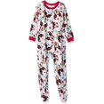 thumbnail image 2 of Boys' Toddler Mickey Mouse Holiday Fleece Footed Blanket Sleeper, Light Bright, 3T, 2 of 2