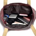 thumbnail image 3 of Bolso de mano de gran capacidad, bolso de mano para mujer, literario y de ocio, vino tinto, 3 of 5