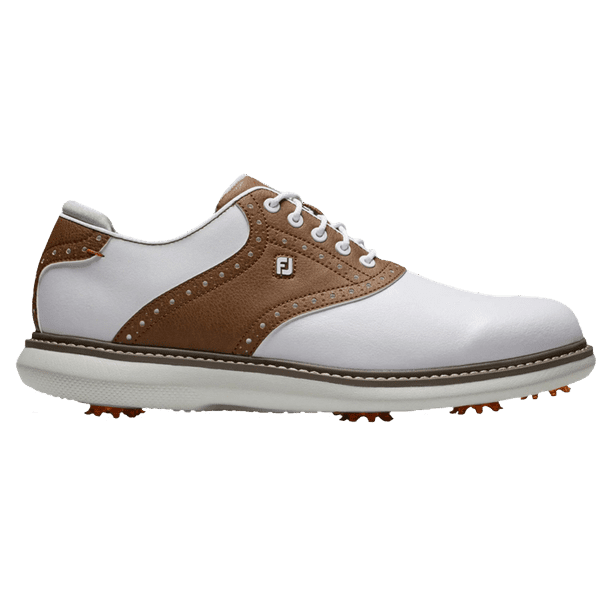 FootJoy Men's Traditions Golf Shoes 57905 White/Brown/Gray 7.5
