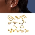 thumbnail image 3 of 17 piezas de pendientes de oreja de acero inoxidable  Piercing Studs para hombres y mujeres Oro Yuyangstore  Joyas perforantes, 3 of 8