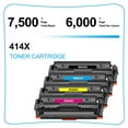 thumbnail image 6 of 414X 414A No Chip Toner Cartridge Compatible for HP 414X W2020X W2020A Pro MFP M479fdw M479fdn M454dw M454dn Printer (2x Black,Cyan,Magenta,Yellow, 5-Pack), 6 of 9
