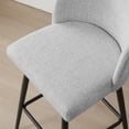 thumbnail image 3 of CHITA 27" Swivel Upholstered Counter Bar Stools Set of 2 with Back & Metal Legs, Fabric in Cloud, 3 of 12