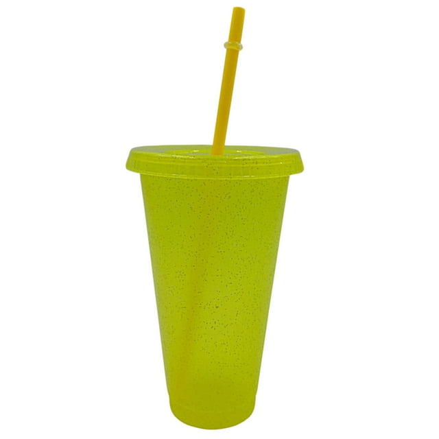 Retractable Straws Reusable Sequined Glitter Cups With Lids Straws
