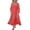 Red, variant on Cotton Linen Dress Long Sleeve Round Neck Pleated Kaftan Casual Loose Fit Maxi Dress Flowy Boho Long Sundress with Pockets