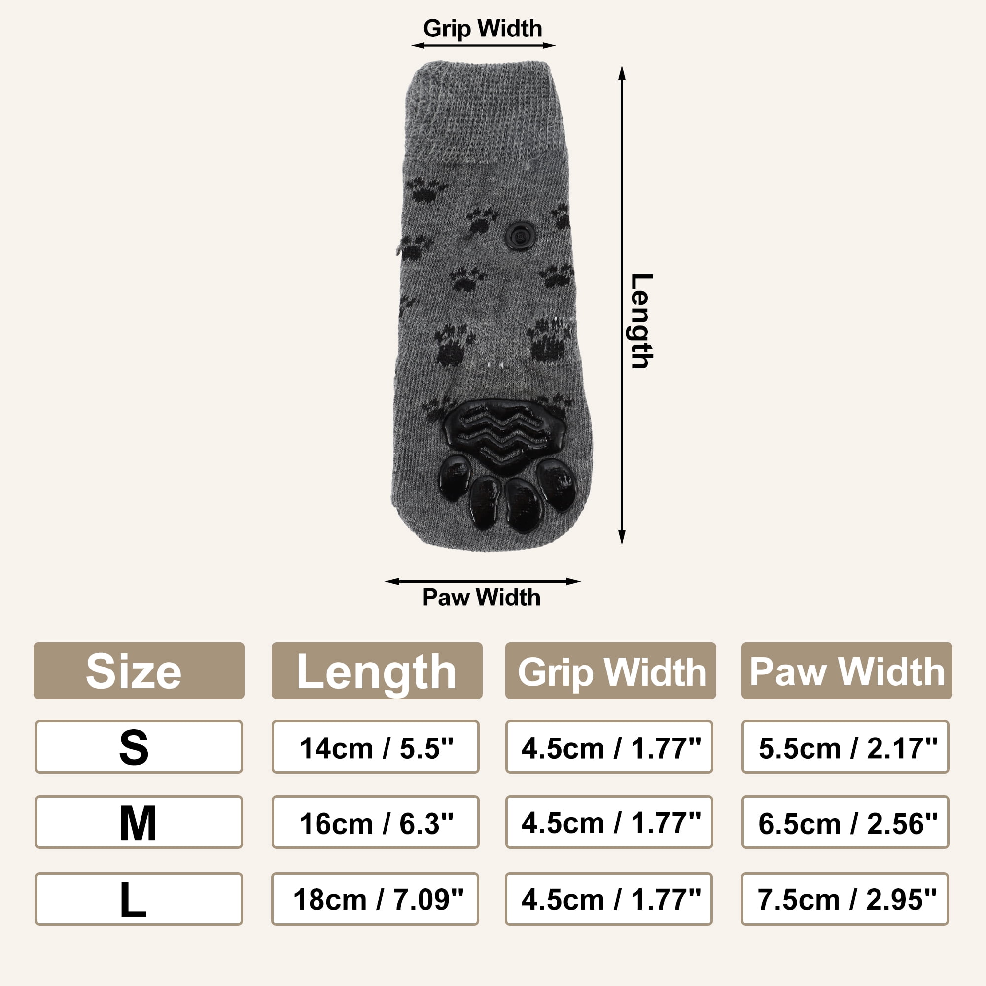 Unique Bargains 4 Pcs Non-Slip Dog Socks Adjustable Sticky Tapes Paw Guard M Gray