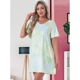 thumbnail image 3 of DARING DIVA Women's Short Sleeve Nightgown Soft Stretchy Pajama Dress XL Light Green, 3 of 7