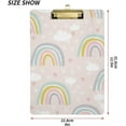 thumbnail image 3 of 12.5"x9" Boho Rainbow Clipboards, Standard A4 Letter Size Nursing Clipboard with Low Profile Metal Clip Decorative Clip Board for Office Supplies,Silver, 3 of 7