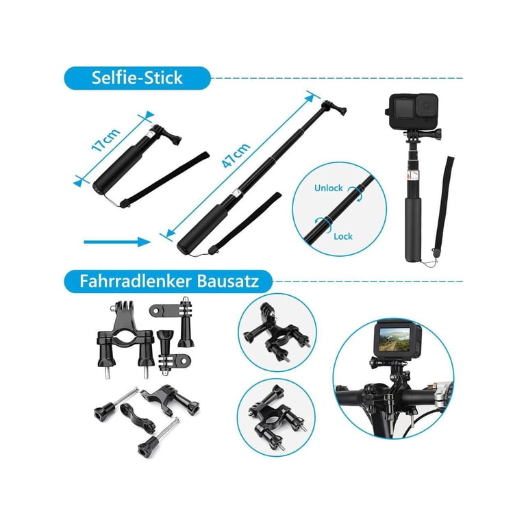Accessory Set Kit Bundle for GoPro Hero 12/11/10/9 Black