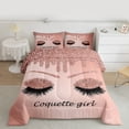 thumbnail image 2 of Castle Fairy Teens Girly Eyelash Full Size Comforter Sets,Bling Glitter Print Bedding Sets, 2 of 8