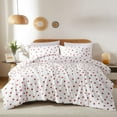 thumbnail image 1 of Nayoroom 3 Pieces Red Heart Print Duvet Cover Set All-Season Microfiber Queen Bedding Set with Zipper Closure Machine Washable, 1 of 4