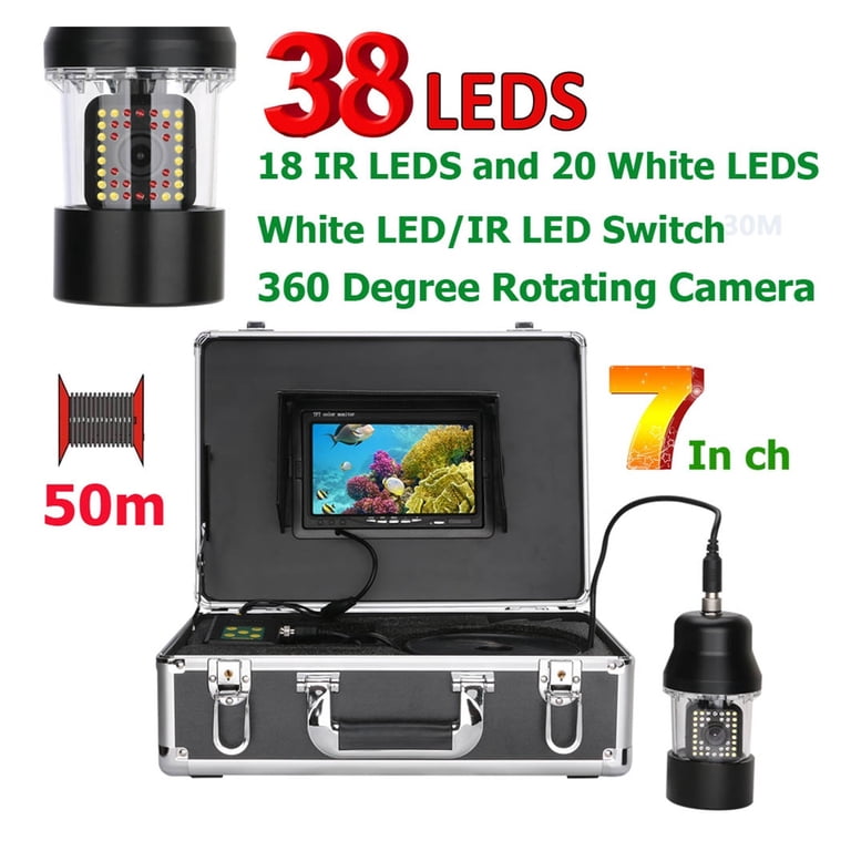 Telecamera Subacquea WAHVISION 7 Pollici 360° Rotante 38 LED – Cavo 20/50/100 Metri - Foto 2