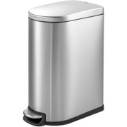 Heavy Duty Hands-Free Stainless Steel Office/Kitchen Step Trash Can, Fingerprint-Resistant Soft Close Lid Trashcan, 40L / 10.6 GAL