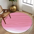thumbnail image 2 of Round Rugs 5Ft, Ombre Waves Round Area Rug Washable Indoor Throw Carpet, Abstract Art Gradient Pink Modern Soft Non Slip Circle Rug for Cabinet Bathroom Home Decor Aesthetic, 2 of 8