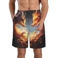 thumbnail image 1 of Balery Red And Gray Flame Fox Traje de Baño Estilo Hawaiano para Hombre, Shorts de Secado Rápido con Bolsillos-X-Large, 1 of 6