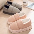 thumbnail image 3 of Feslishoet-Zapatillas de algodón para hombre y mujer, zapatos de fondo grueso, antideslizantes e impermeables, de felpa, para uso doméstico, 3 of 5