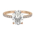 thumbnail image 3 of Cora Jewellery 1.68CT Oval Moissanite Enagagement Ring for Women, 14K Rose Gold, 3 of 8