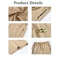 thumbnail image 4 of Weilanxin Men's Shorts Casual Drawstring Elastic Waist Workout Shorts with Zipper Pockets Khaki 36, 4 of 6