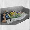 thumbnail image 5 of Groovy Soft Flannel Fleece Throw Blanket, Hippie Van Dripping Rainbow Paint Old Days Pop Culture Vacation Transport, Cozy Plush for Indoor and Outdoor Use, 70" x 90", Grey Multicolor, by Ambesonne, 5 of 5
