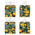 thumbnail image 2 of Balery Fresh Orange Porta Pañuelos de Cuero con Estampado – Funda Moderna Cuadrada para Caja de Pañuelos, Dispensador 5x5x5'', 2 of 7
