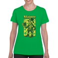 thumbnail image 2 of Slainte Skeleton Leprechaun St. Patricks Day Cheers Design Women's T-shirt, 2 of 3