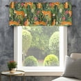 thumbnail image 4 of Valance for Windows,Tropical Leopard Green Leaf Valances Curtain Rod Pocket Valance for Kitchen Bedroom Living Room Bathroom,Animal Plant Flower Theme Short Curtains Window Treatment 54x18in, 4 of 9