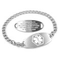 thumbnail image 1 of MedicEngraved Stainless Steel Custom Medical Alert Bracelet - 5mm Curb Link, 1 of 8