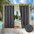 thumbnail image 2 of CJC Outdoor Curtains Waterproof Windproof Garden Gazebo Patio Curtains with Grommet Top and Bottom Embossed Pattern Thermal Insulated Blackout Privacy Outdoor Curtains for Porch Pergola, 2 of 11