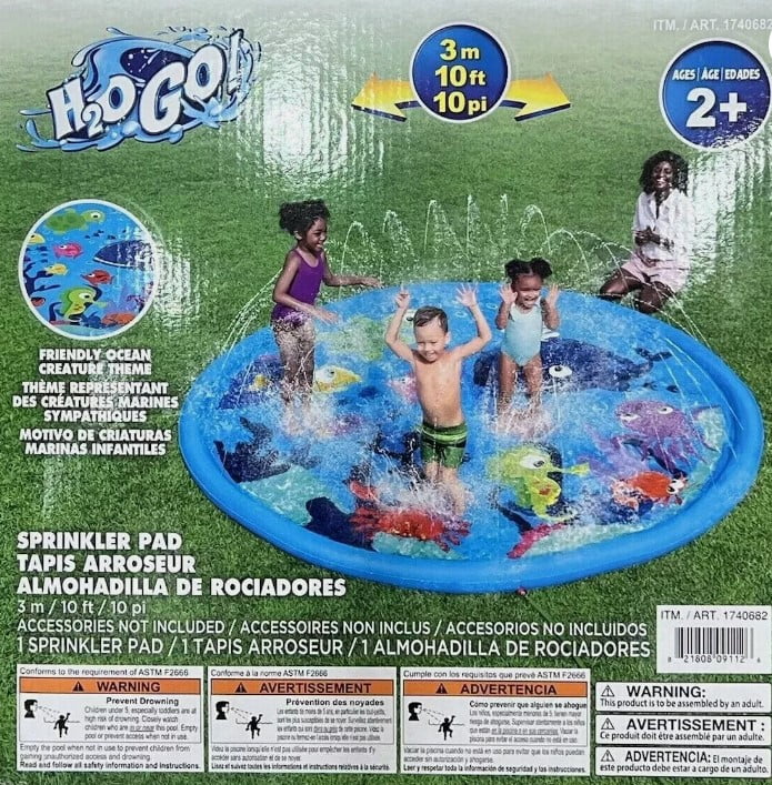 H20GO! Underwater Adventure Sprinkler Pad Kiddie Pool Sprinkler 10 ft