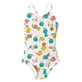 thumbnail image 3 of MEZZALL Children Girls Floral Cartoon Print Summer One-Pieces Monokini Swimsuit Strappy Backless Tankini Toddler Kids Bathing Birthday Swimwear Beachwear, 3 of 3