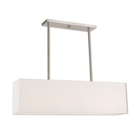 

Brushed Nickel Tone Finish Island Lighting Steel Material Medium Base 9 Wide 4 Light Fixture
