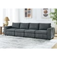 thumbnail image 5 of Williamspace 130" Modular Sectional Sofa Modern 4 Seat Upholstered Convertible Sofa Couch Comfy Fabric Sofa for Living Room Apartment, Grey, 5 of 5