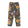 thumbnail image 5 of Xecao Colorful Flowers with Butterfly Women's Straight Lounge Pajama Pants: The Epitome of Relaxed Sleepwear, 5 of 9