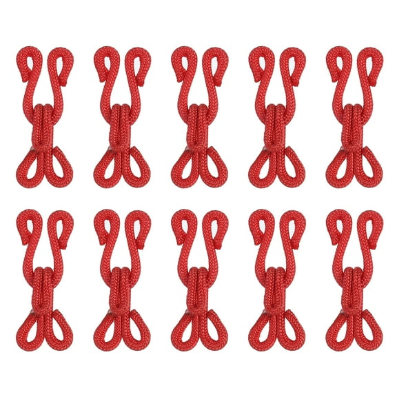 Sewing Hooks and Eye, 14pack Polyester Covered Hooks and Eyes Closure for Clothing (Red, 27mm Length)