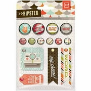 Basic Grey Hipster Mixed Brads, 14/pkg