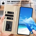 thumbnail image 5 of For Apple iPhone 16e / iPhone 17e 6.1" Flower Embossed Buckle Case, Card Slots/Pocket, PU Leather Flip Wallet Case With Short Wrist Strap,Gold,For iPhone 16e / 17e, 5 of 7